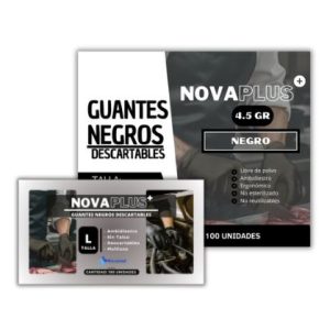 GUANTES DE VINILO NEGRO 4.5GR