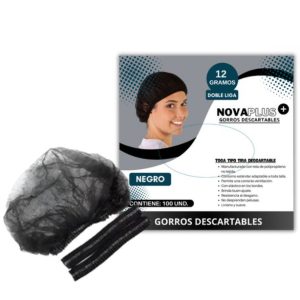TOCAS DESCARTABLES NEGRO "NOVAPLUS" DE 12GR