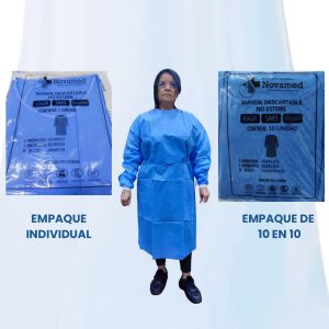 MANDIL DESCARTABLE AZUL QUIRURGICO