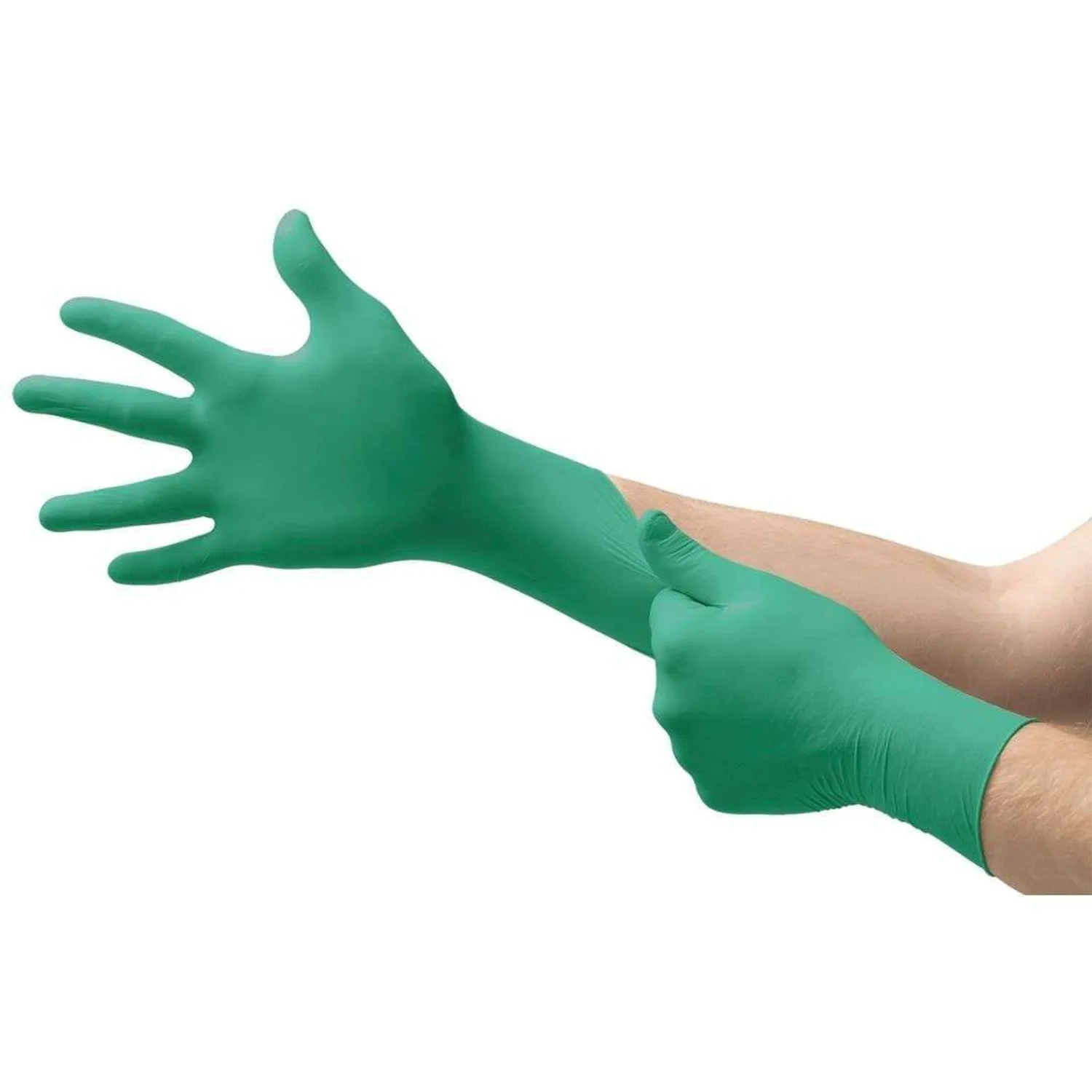 GUANTES DESCARTABLES DE NITRILO ALTO RIESGO VERDE “NOVAPLUS” 6.5GR - Imagen 3